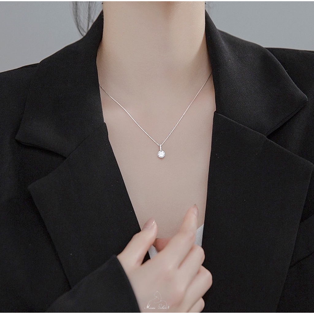 Dây chuyền bạc nữ Miuu Silver đính đá Oris Necklace