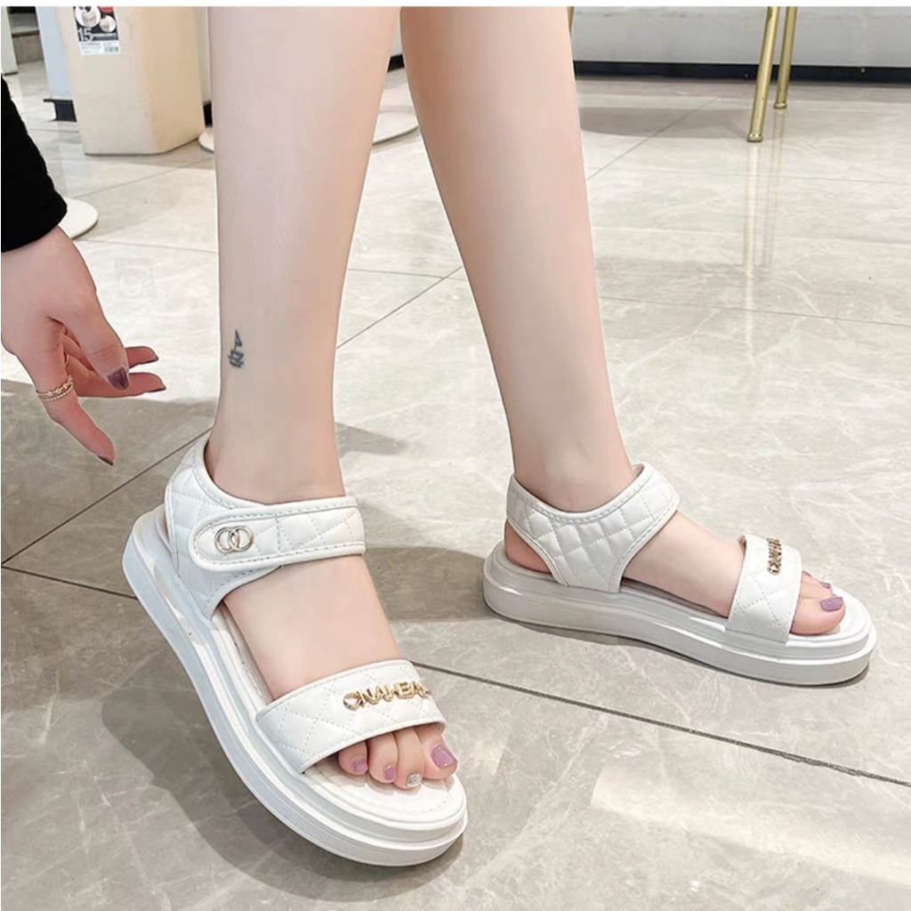 Dép Nữ Quai Hậu Da Mềm Đế PU Siêu Nhẹ Êm Quai Dán Sang Chảnh