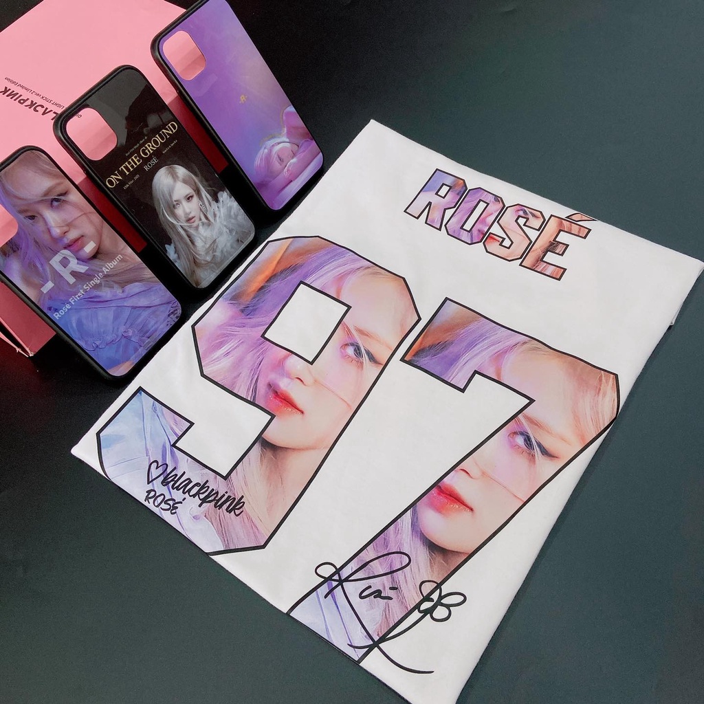 Áo thun K-pop ROSÉ BLACKPINK album - R - nhiều màu dành cho BLINKS