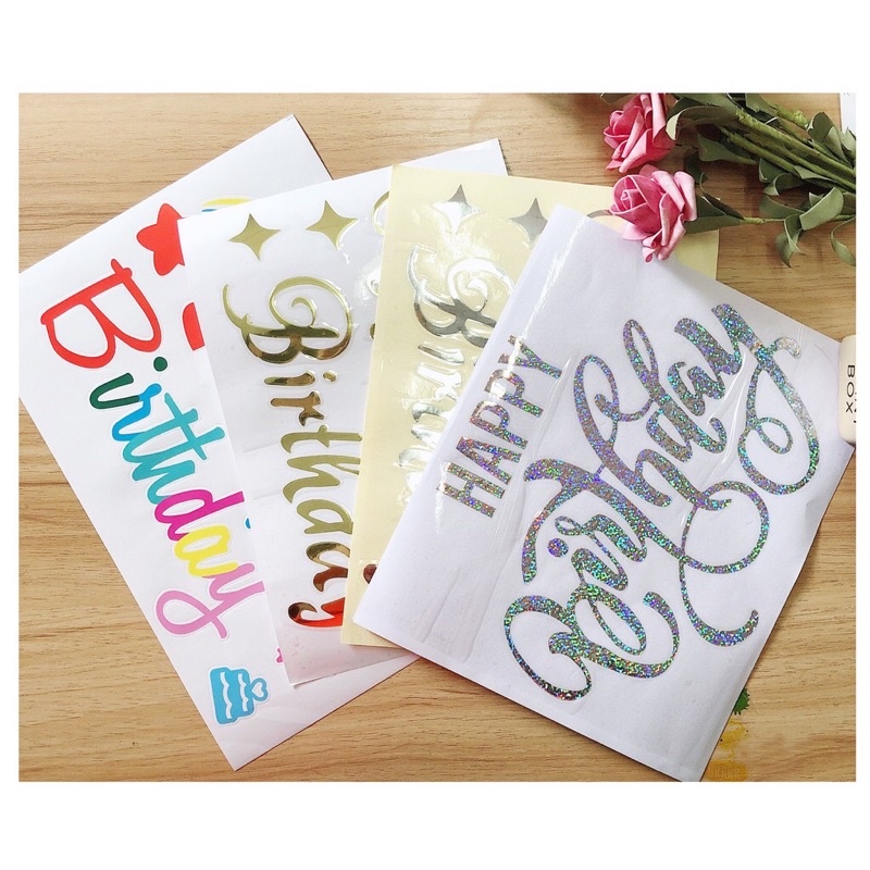 Decan miếng dán bóng happy birthday jumbo galaxy trong suốt sinh nhật