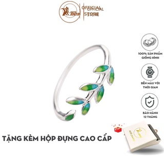 Nhẫn hở hình lá xanh có thể điều chỉnh kích cỡ cho vừa tay, thời trang dành cho nữ ATJ2107P - ANTA Jewelry