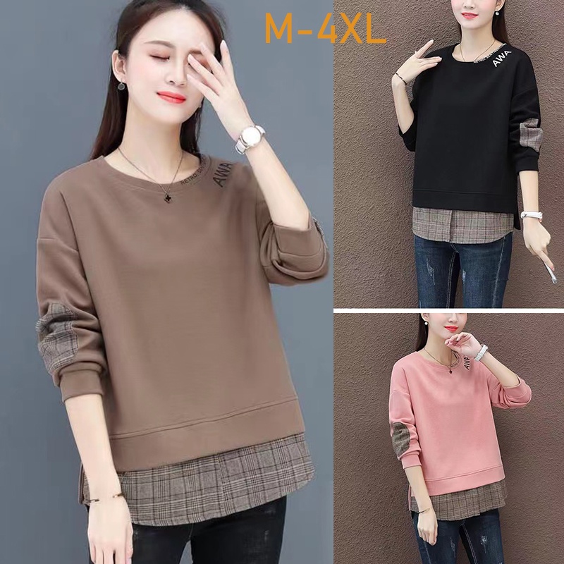 Áo thun tay dài giả hai lớp thời trang năng động trẻ trung cho nữ