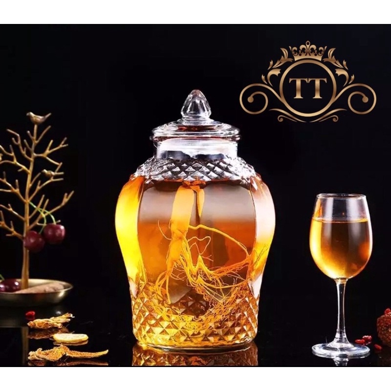 Bình ngâm rượu thủy tinh kim cương 15 lít ( CÓ VAN ) &amp; KHÔNG VAN