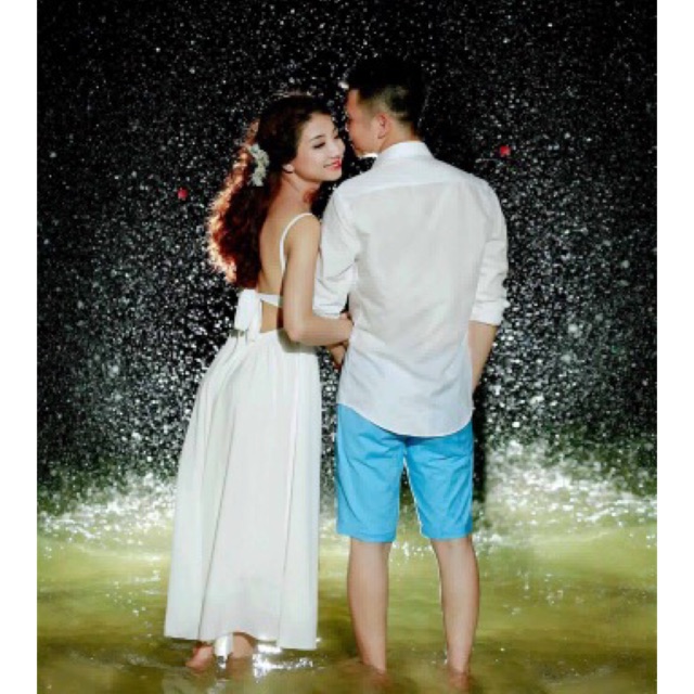 Maxi trắng nơ lưng dáng lửng cực yêu