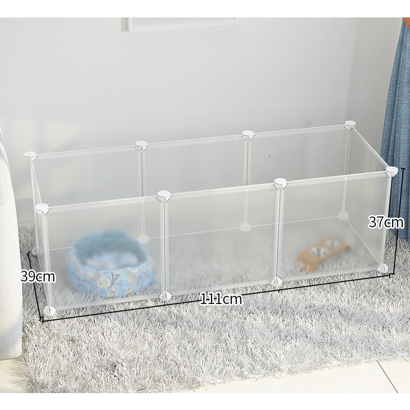 Tấm Nhựa Trắng Trong Suốt Ghép Chuồng Quây Chó Mèo - Tặng Kèm 2 Chốt Cho Mỗi Tấm