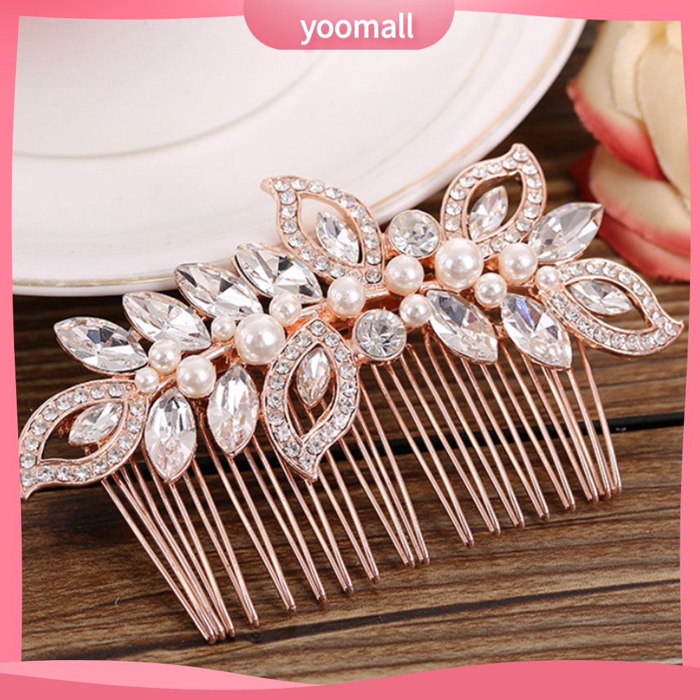 Yomall♡ Trâm Cài Tóc Đính Ngọc Trai Giả Thanh Lịch Cho Cô Dâu
