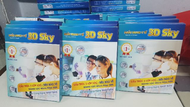 Khẩu trang y tế 3D Sky cho người lớn. | BigBuy360 - bigbuy360.vn