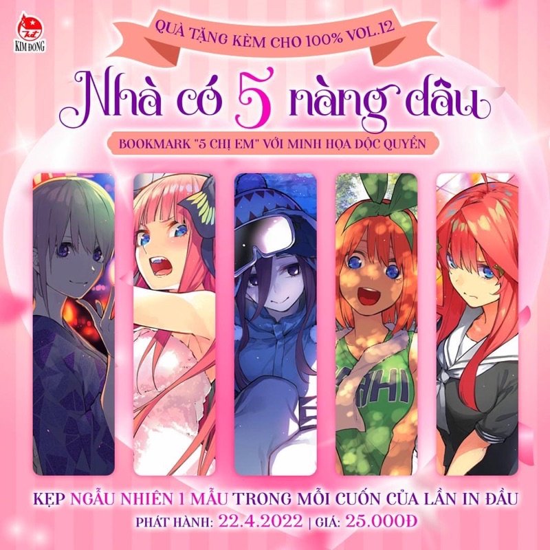 Combo 5 Bookmark Nhà Có 5 Nàng Dâu(Kèm 5 quyển NC5ND 12)