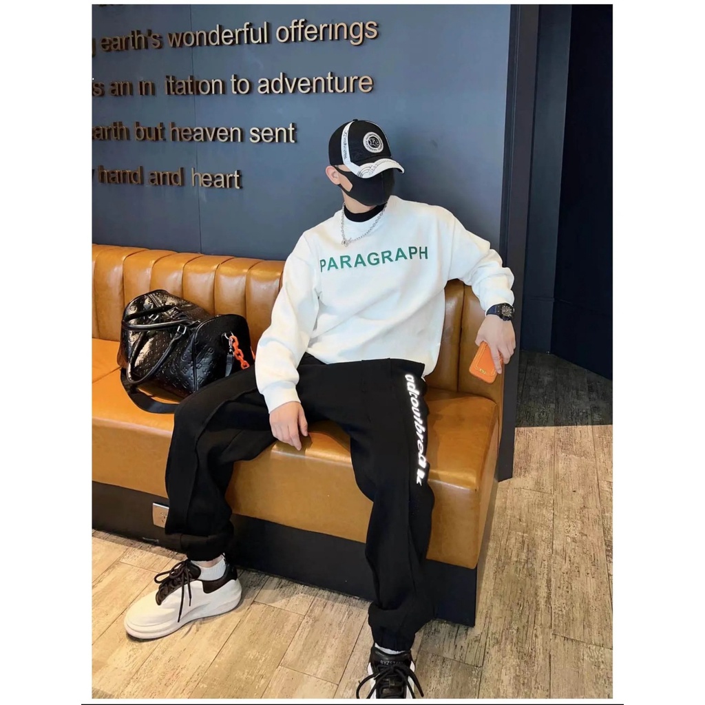 Áo nỉ swearter nam Paragraph cao cấp, áo thể thao thu đông in nổi 3D dành cho nam đủ size từ 45-80kg