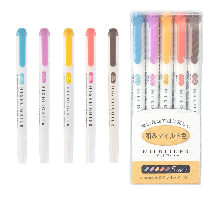 Set 5 bút dạ quang thiết kế chất lượng cao