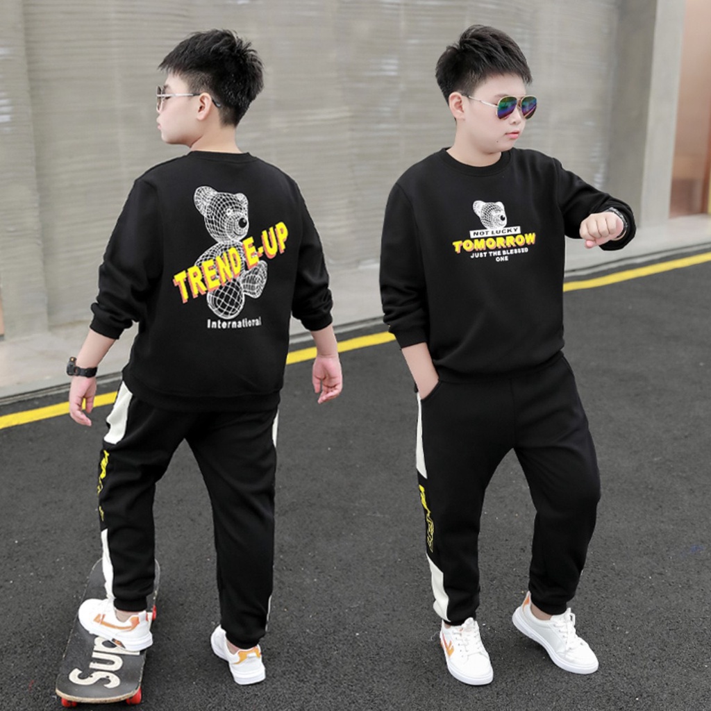 Bộ thu đông cho bé trai 14-45kg, quần áo thu đông bé trai 4-14 tuổi TOMO năng động cá tính.TOMO2