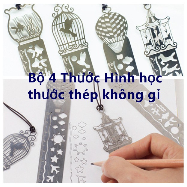 Bộ 4 Thước Hình học 10cm