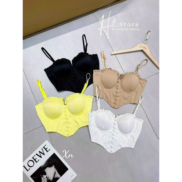 Có mút ngực Áo 2 dây ôm núc bọc tà nhọn