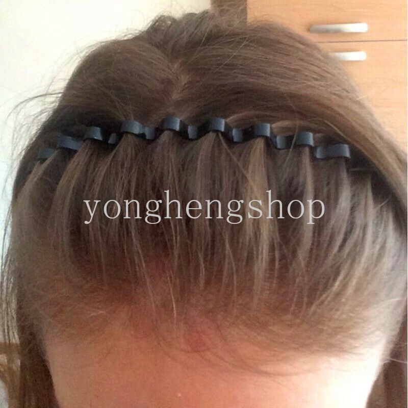 Băng đô cài tóc kiểu dáng lượn sóng màu đen thời trang cho nam và nữ