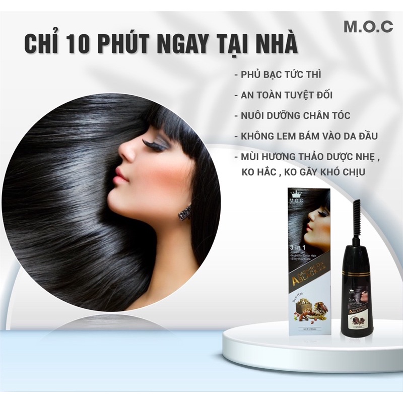 Dầu Gội Phủ Bạc M.O.C DẦU GỘI PHỦ BẠC ĐEN TÓC, GIÚP NGĂN CHẶN TÓC BẠC SỚM