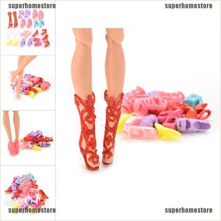 Bộ 12 đôi giày nhiều màu sắc dễ thương cho búp bê barbie