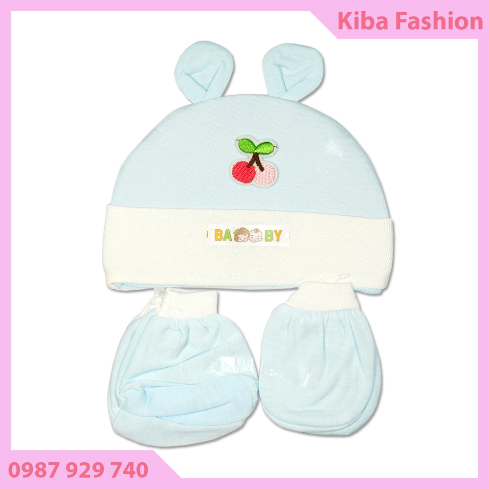 Bộ mũ kèm bao tay, bao chân cho trẻ sơ sinh