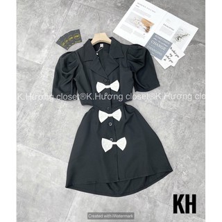 Váy nơ hở lưng kèm ảnh thật 100%