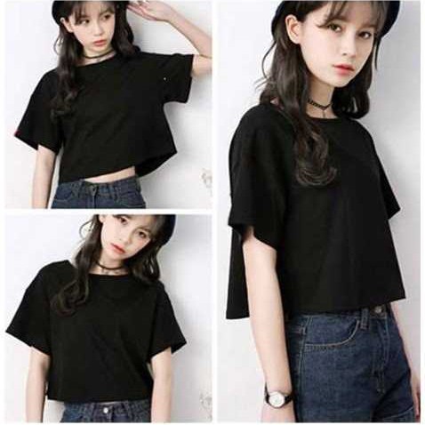 Áo thun croptop cổ tròn  A210