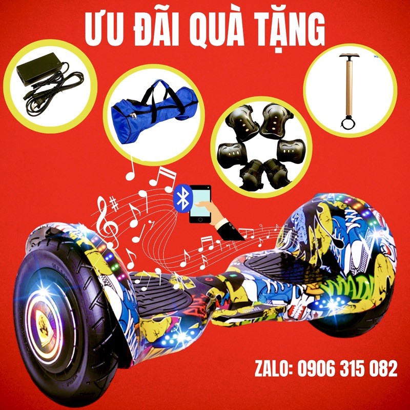 Xe điện cân bằng, bánh lớn 10 inch, xe thăng bằng - trẻ em- Kèm tay cầm cho bé khi mua từ hai xe