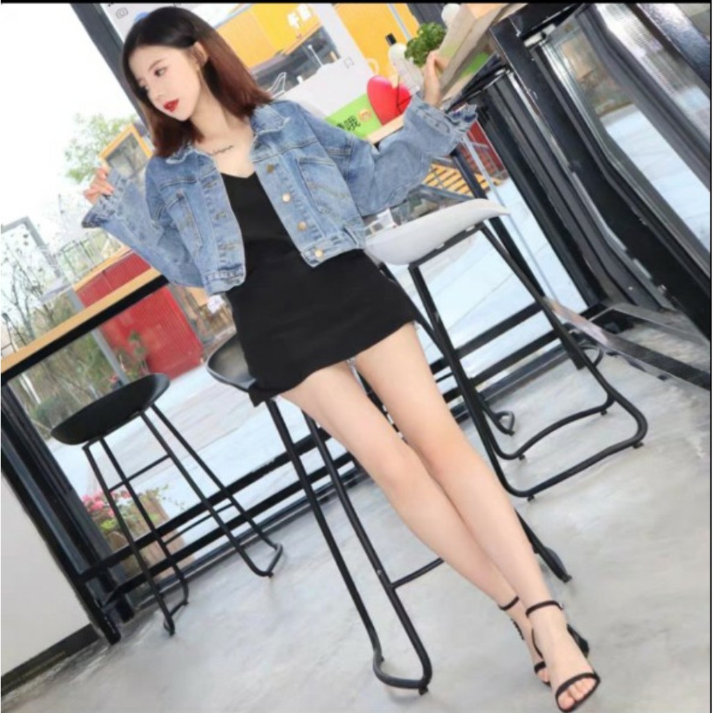 Áo khoác jean nữ xám xanh trơn cao cấp cưc đẹp form vừa dưới 58Kg hàng shop giá sỉ