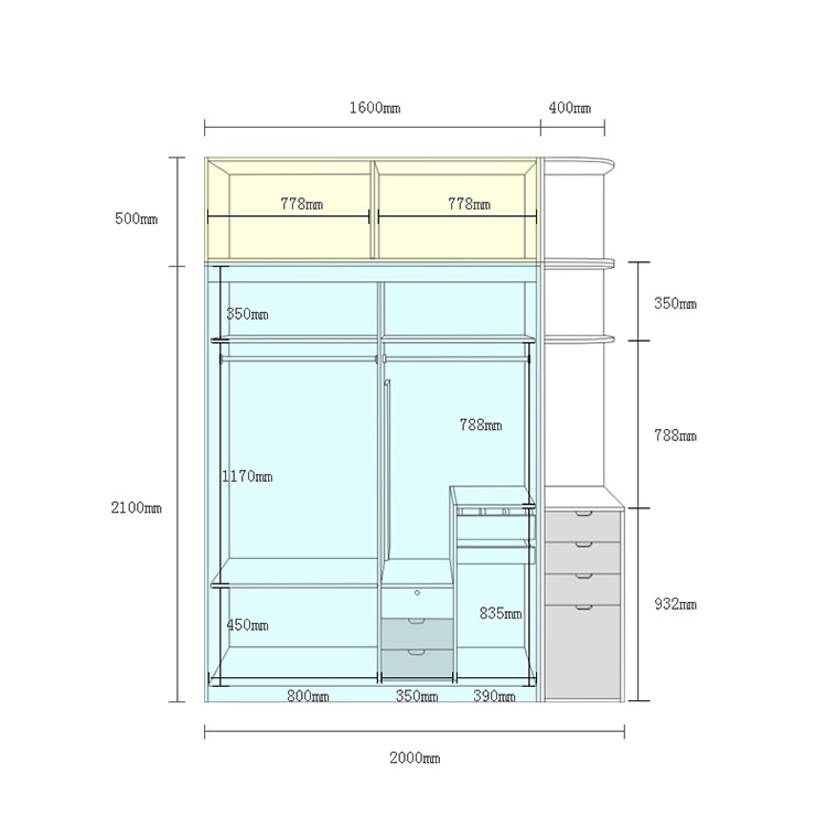 [FREESHIP] Tủ quần áo gỗ công nghiệp nhiều ngăn tiện dụng 2m*2m6 (TQA-03)