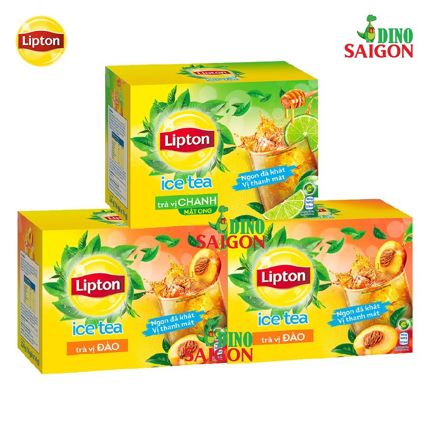 Combo 3 Hộp Trà Lipton Ice Tea gồm 2 vị Đào và 1 vị Chanh Mật Ong