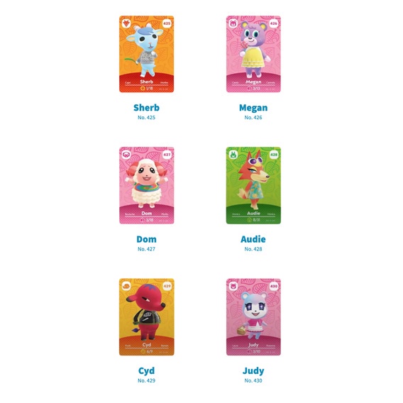 Bộ 5 thẻ bài trò chơi Animal Crossing Series 5 Amiibo