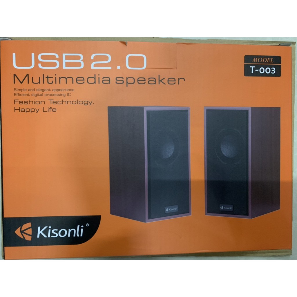 Loa Kisonli T-003  2.0 đen, đỏ, Loa vi tính cặp 2 cái Kisonli T 003