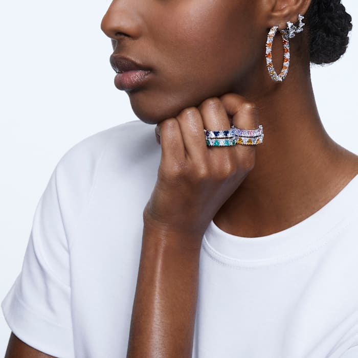 Nhẫn Cặp Đôi SWAROVSKI Cắt Tam Giác Đính Pha Lê Cocktail Làm Quà Tặng Cho Nữ