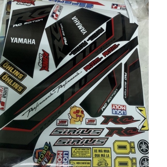 Tem sirius 110 RC xám đen đỏ 2017