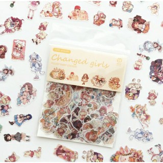 Set 100 sticker change girl dễ thương