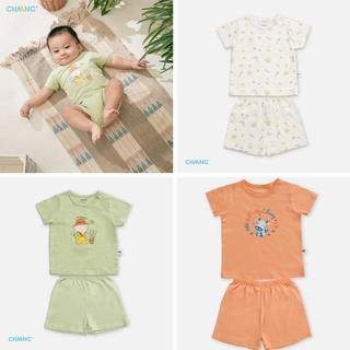 Bộ quần áo cộc tay CHAANG chất cotton vải sồi cao cấp cho bé