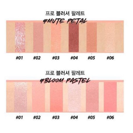 Bảng phấn má hồng 6 ô CLIO PRO Blusher Palette đa năng vớivphấn má màu lì, bắt sáng, ánh nhũ CHÍNH HÃNG