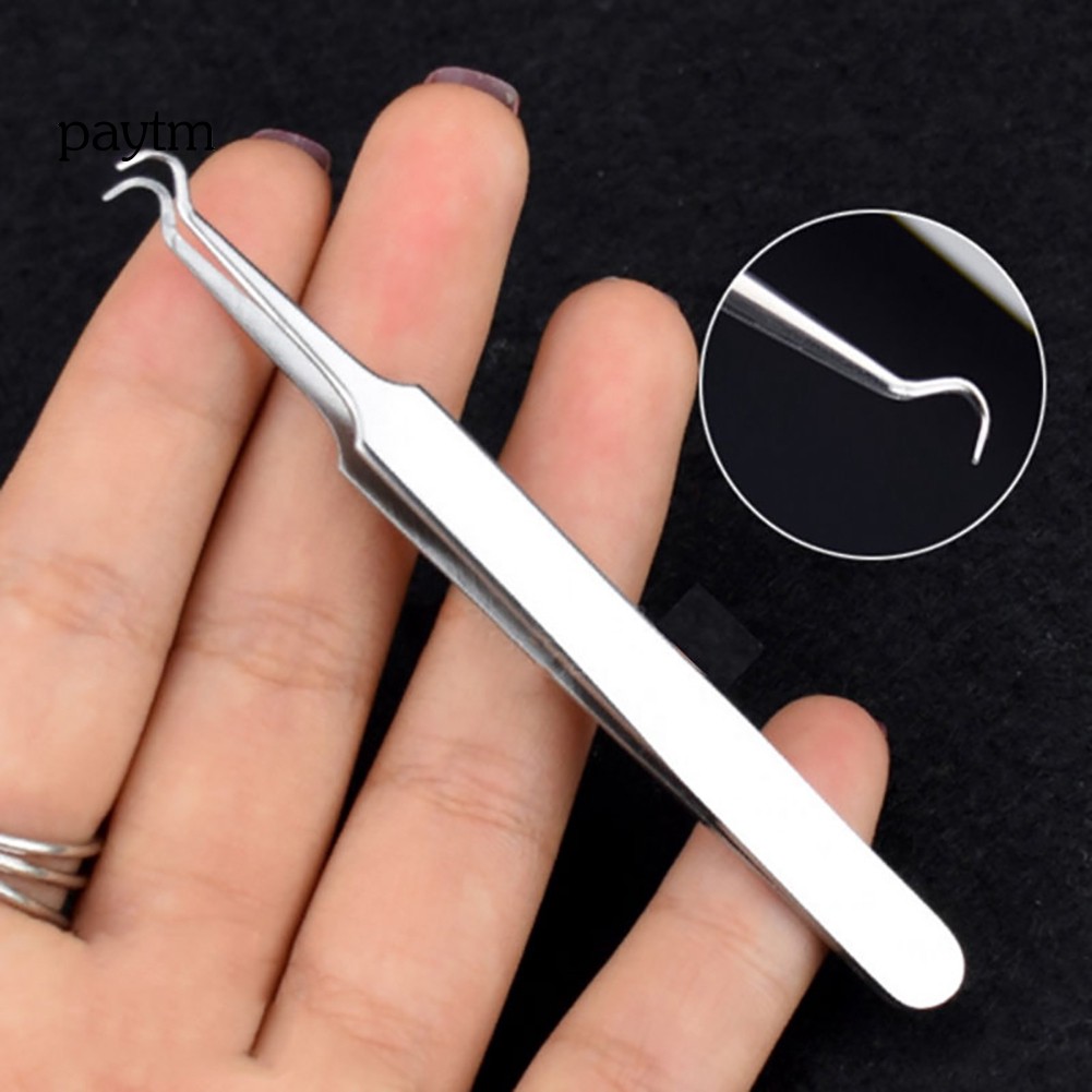 PM 8.7cm Blackhead Curved Acne Tweezer Remover Tool Pimple Comedone Face Cleaner