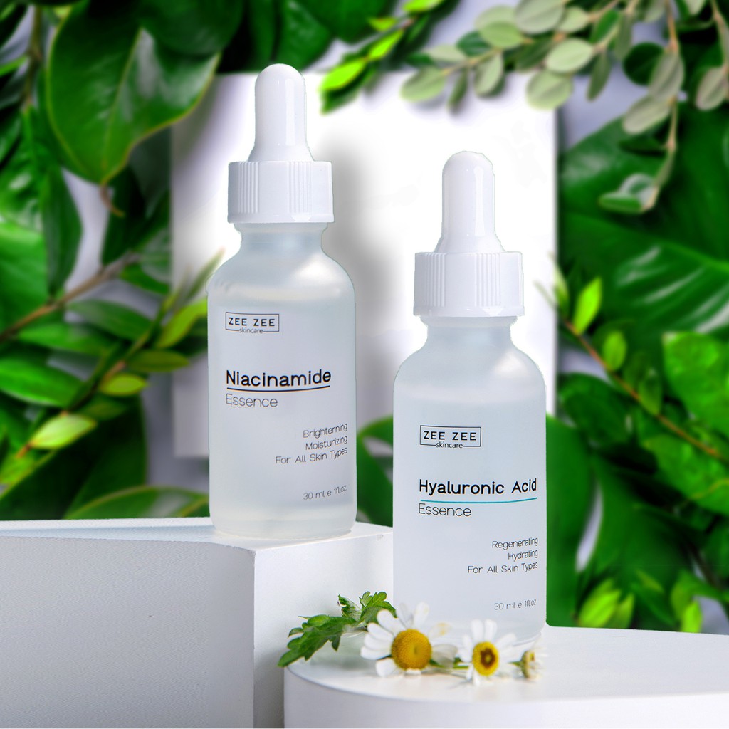 Bộ đôi dưỡng sáng trẻ hóa phục hồi da Niacinamide &amp; Hyaluronic Acid Essence | ZEE ZEE skincare