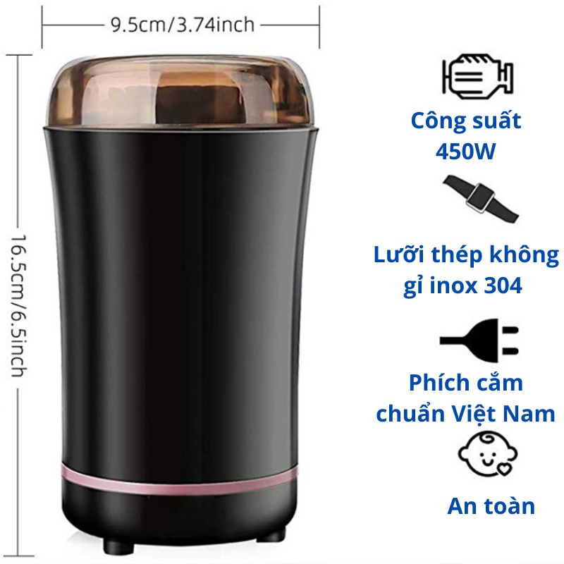 Máy Xay Bột Ngũ Cốc Gia Vị Cafe Hạnh Nhân Muối 450W BUGU BG-M01