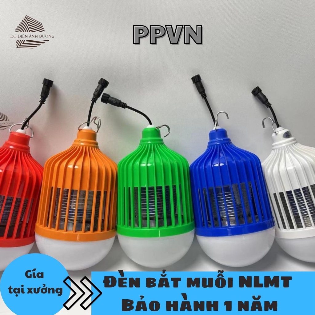Bóng đèn bắt muỗi năng lượng mặt trời và sạc tích điện bằng điện lưới công suất 100w