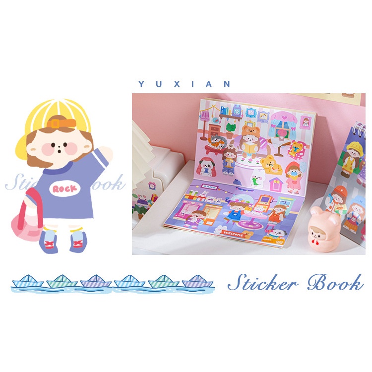 Bộ 30 Miếng Dán Trang Trí Lều Hoạt Hình Dễ Thương 4 Kiểu