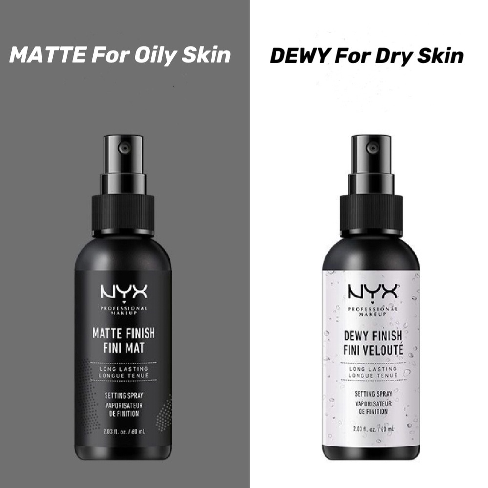 Xịt khóa lớp trang điểm NYX Makeup Setting Spray cho da dầu da khô 60ml Dewy/Matte xịt khóa trang điểm