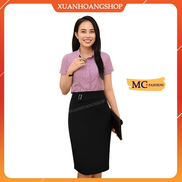 Chân Váy Công Sở Nữ Đẹp, Kiểu Dáng Bút Chì, Dài Qua Gối, Xẻ Tà Sau, Màu Đen, Mc Fashion Cv0466 | BigBuy360 - bigbuy360.vn