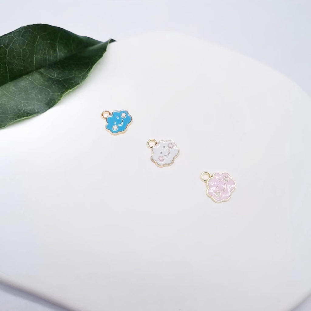 Bộ 10 Mặt Dây Chuyền Hợp Kim Tráng Men Hình Đám Mây Mặt Cười