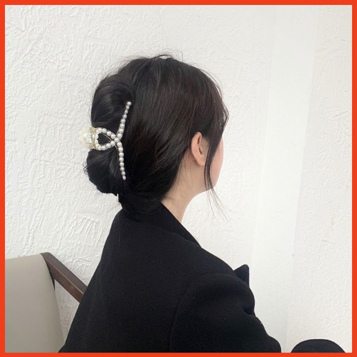 Kẹp càng cua Hàn Quốc - Kẹp tóc đính ngọc trai nhân tạo thanh lịch, sang trọng cho nữ