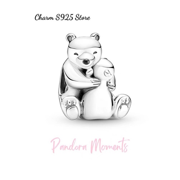 CHARM PAN ALE GẤU BẮC CỰC ÔM CON BẠC S925 HÀNG CAO CẤP