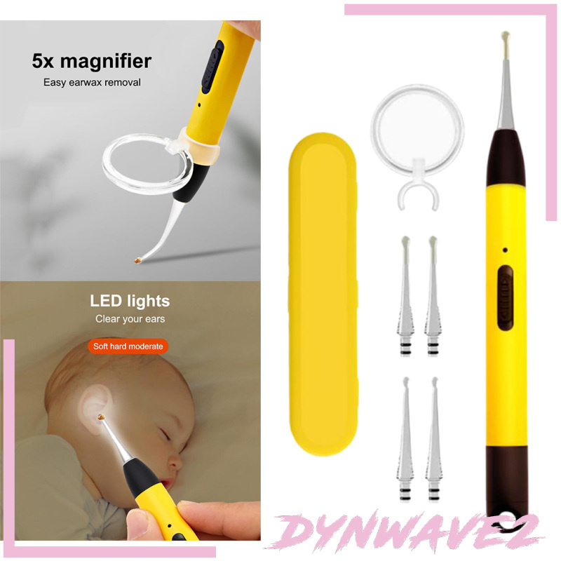Bộ dụng cụ vệ sinh ráy tai có đèn LED USB với kính lúp và phụ kiện dễ sử dụng tiện lợi