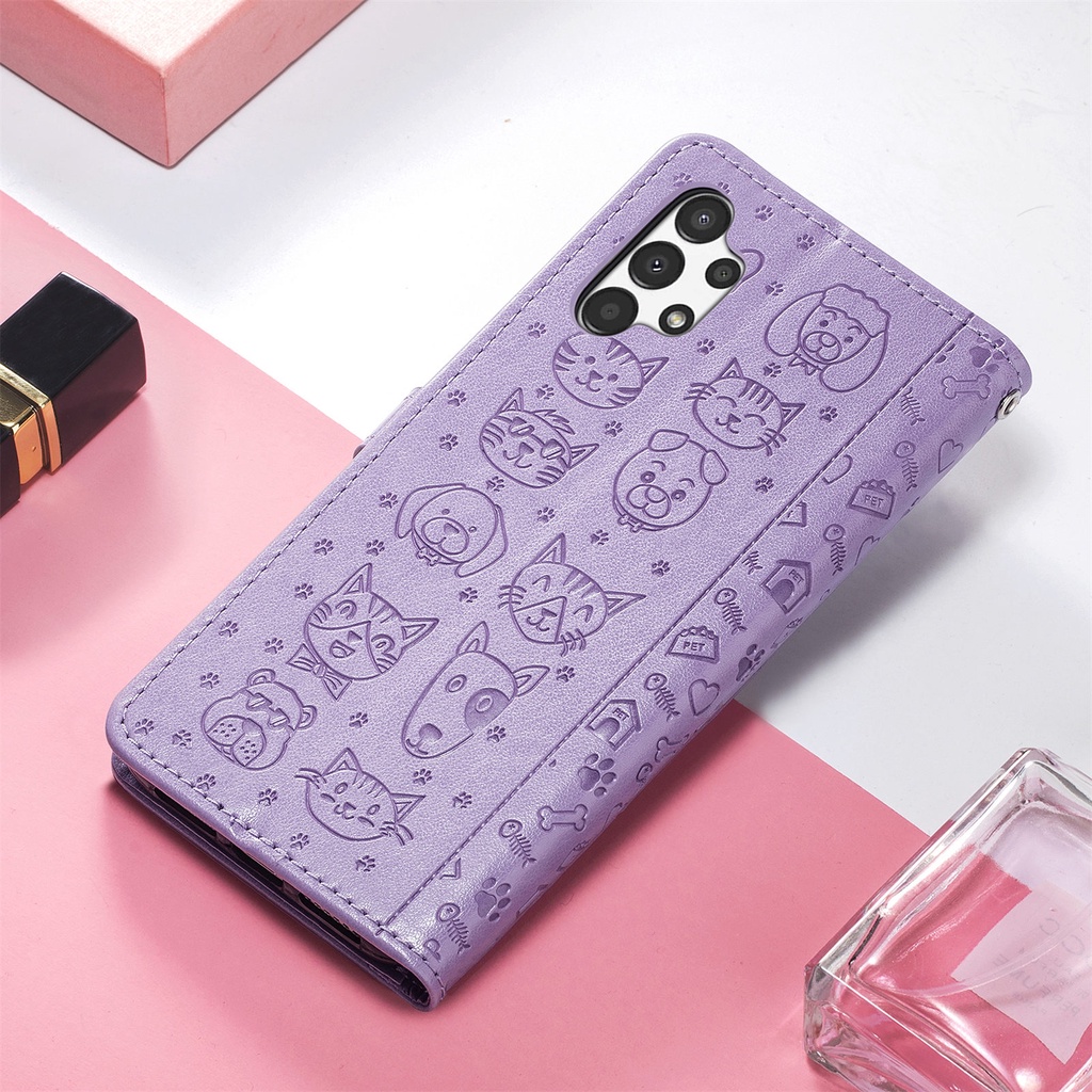 Bao Da Nắp Gập Có Ngăn Đựng Thẻ Cho Samsung Galaxy A13 A23 A33 A53 A73 5G Ví