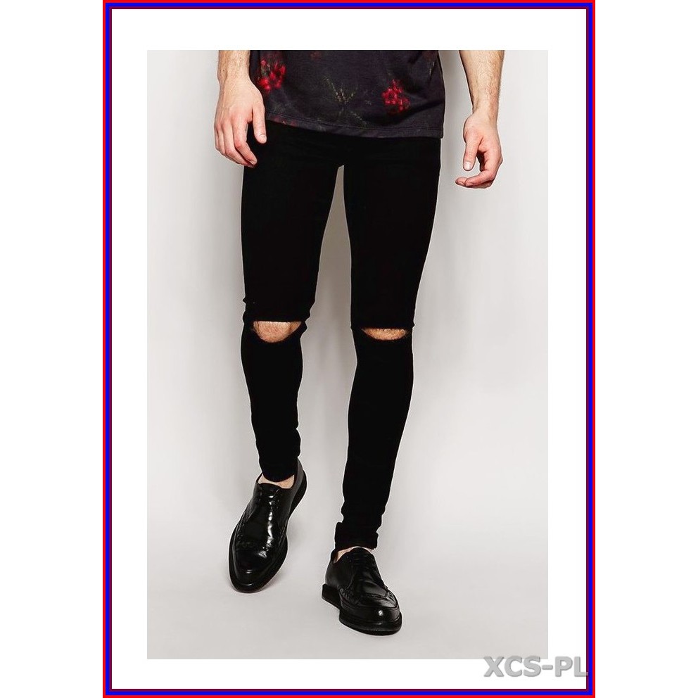 Quần jean nam cao cấp ĐEN RÁCH GỐI siêu đẹp không xù lông, không ra màu, chất giãn tốt rrgoi3-1.244