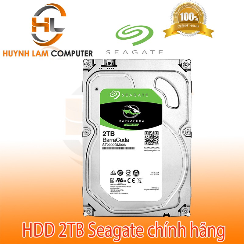 Ổ cứng gắn trong HDD 2TB Seagate Barracuda Viễn Sơn phân phối + Dây sata