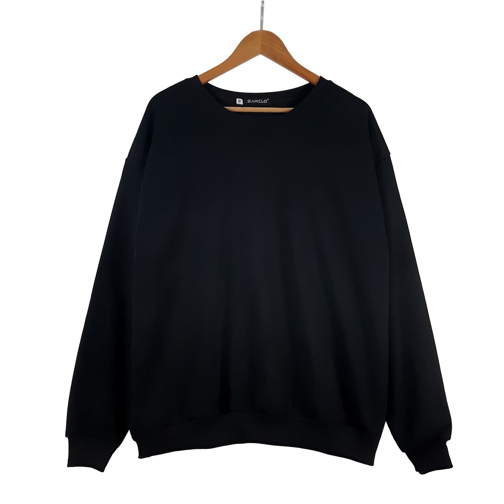 Áo SWEATER nỉ BASIC SAM CLO - Áo khoác thu đông tay dài freesize form rộng nam nữ unisex long sleeve TRƠN | BigBuy360 - bigbuy360.vn