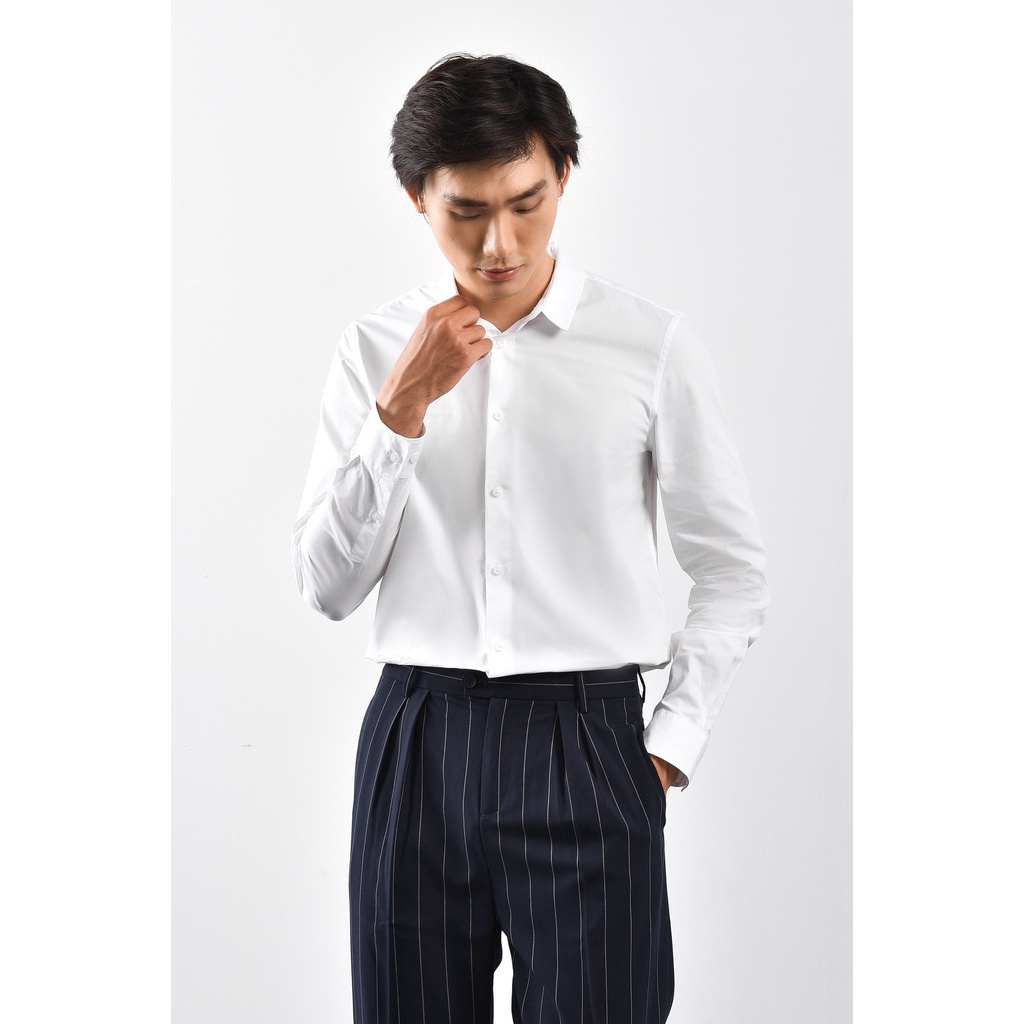 Áo Sơ Mi Nam Tay Dài Trơn Form Slim - Routine 10S21SHL002